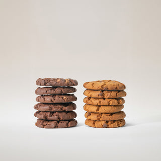 two stacks of home made cookies