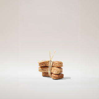 Stack of dog biscuits tied with twine