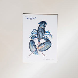 blue lobster greetings card