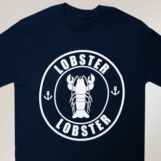 Hive Beach Café Lobster Short Sleeve Crewneck Shirt – Navy Blue