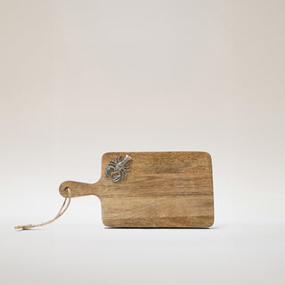 Rectangular Wooden Chopping Board With Lobster Ornament