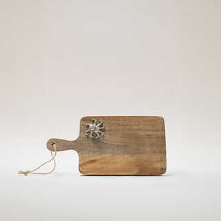 Rectangular Wooden Chopping Board With Octopus Ornament