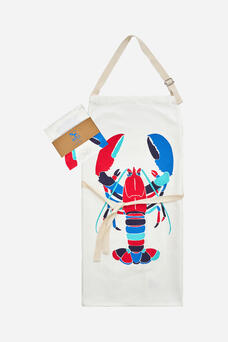 Geometric Red & Blue Apron