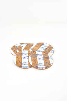 Set of Four Fish Cork Drinks Coasters