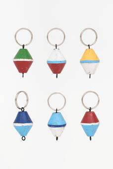 Wooden Buoy Round Keyring