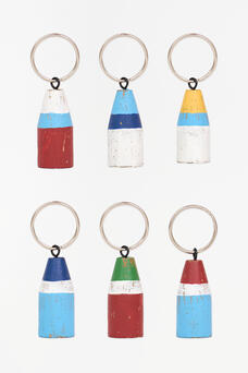Wooden Buoy Cork Keyring