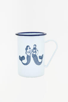 Large Enamel Mermaid Design Mug
