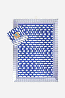 Blue & White Fish Tea Towel