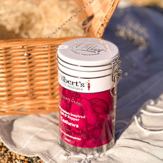 Indonesian Inspired Salt and Pepper Cashews in a Tin