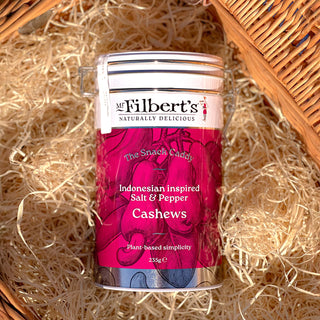 Indonesian Inspired Salt and Pepper Cashews in a Tin